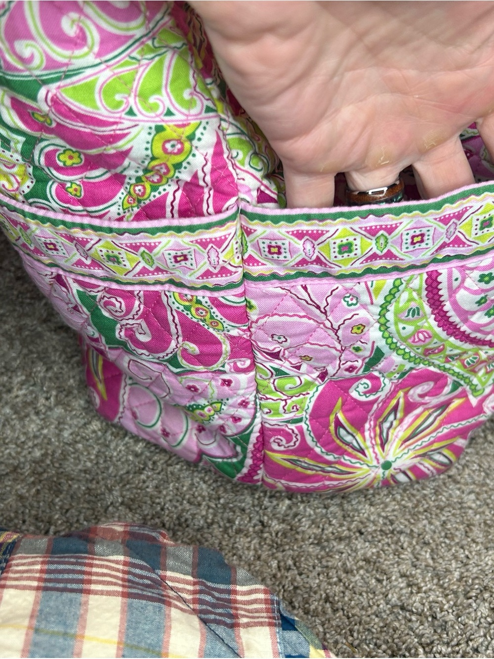 Vera Bradley Pinwheel pink utility  Quilted Tote - Picture 5 of 7